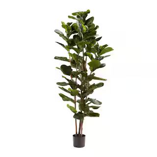 Pure Garden 72 in. Artificial Fiddle Leaf Fig Tree HW1500153 - The Home Depot | The Home Depot