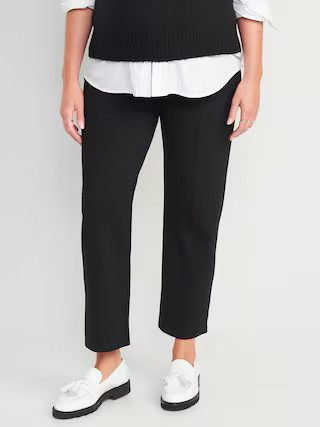Maternity Full-Panel Stevie Straight Pants | Old Navy (US)