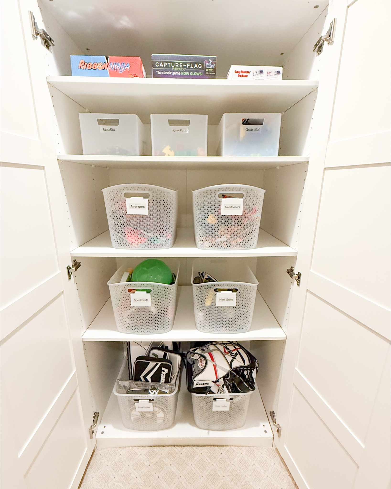 Simple playroom organization solutions from organizing knee hockey pads to craft organization to Lego organization, we have solutions. 

#LTKKids #LTKFamily #LTKHome