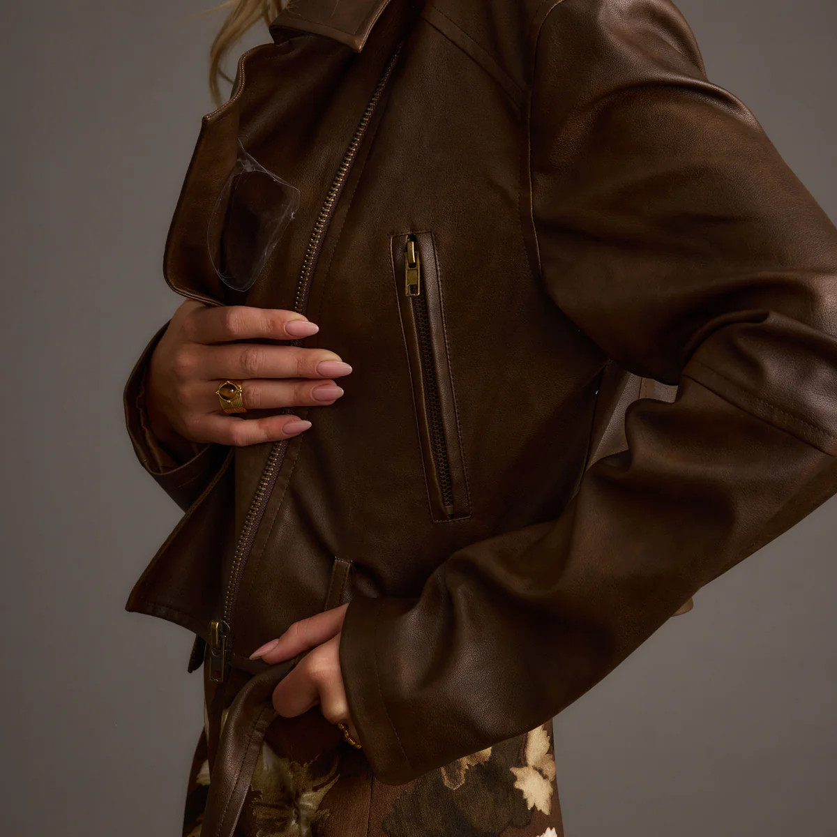 Mulholland Mocha Vegan Leather Moto Jacket | 12th Tribe
