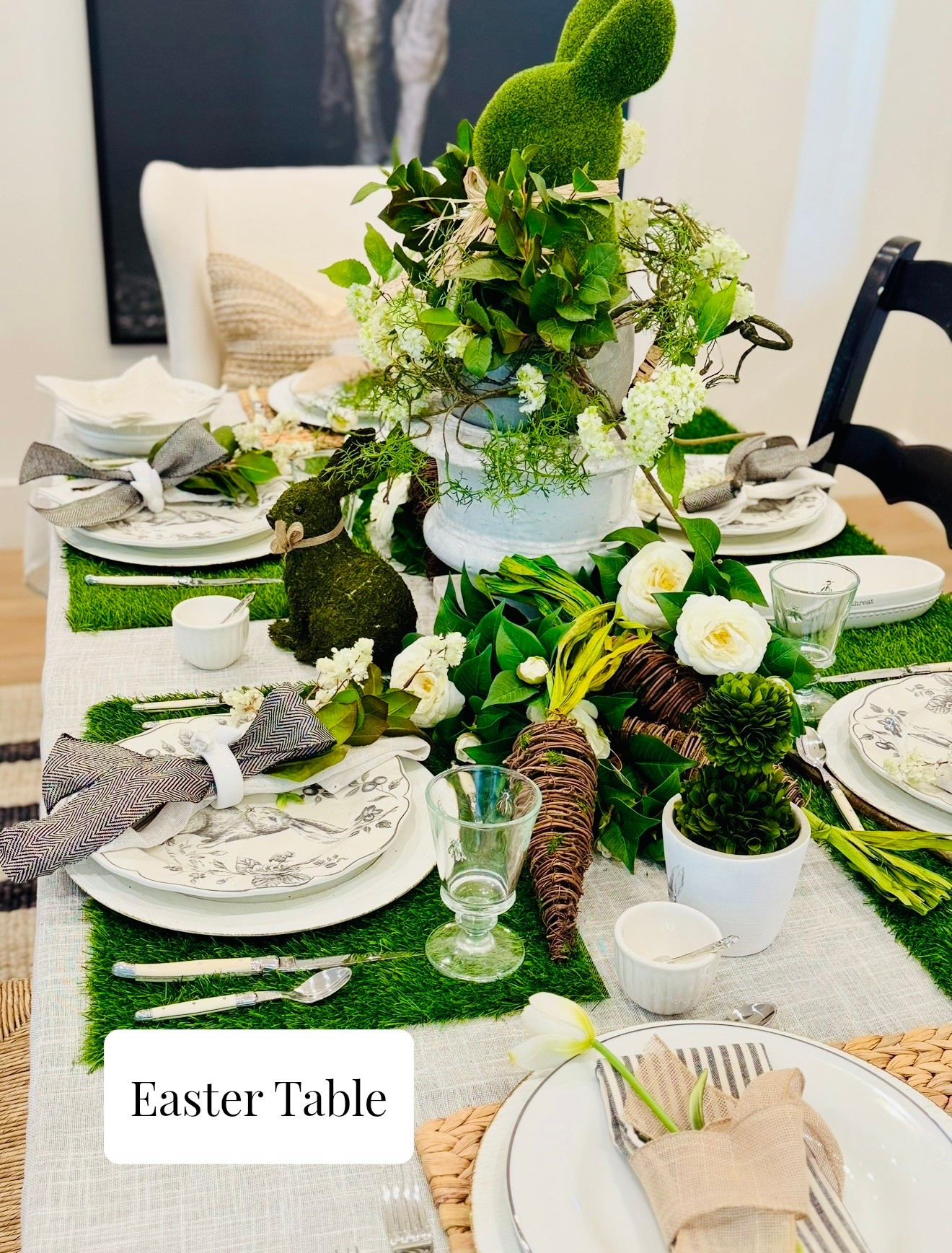 Black, white and neutral Easter tablescape💕

#ltkeaster #ltkspring

#LTKHome #LTKSeasonal