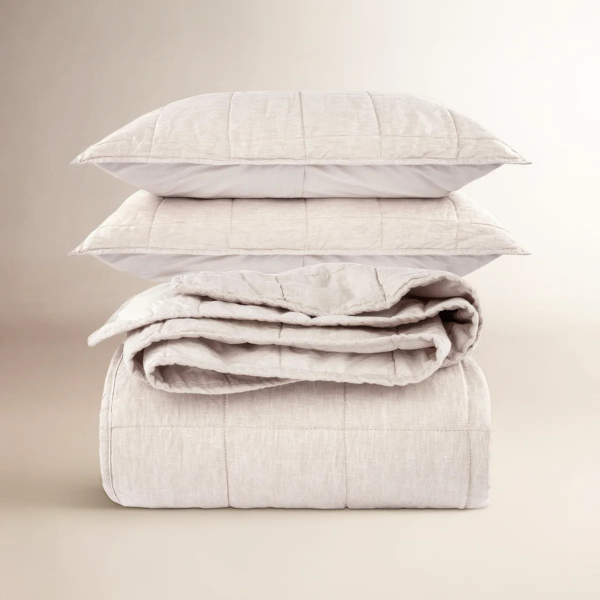 French Linen Box Stitch Quilt & Sham Set | Wayfair North America