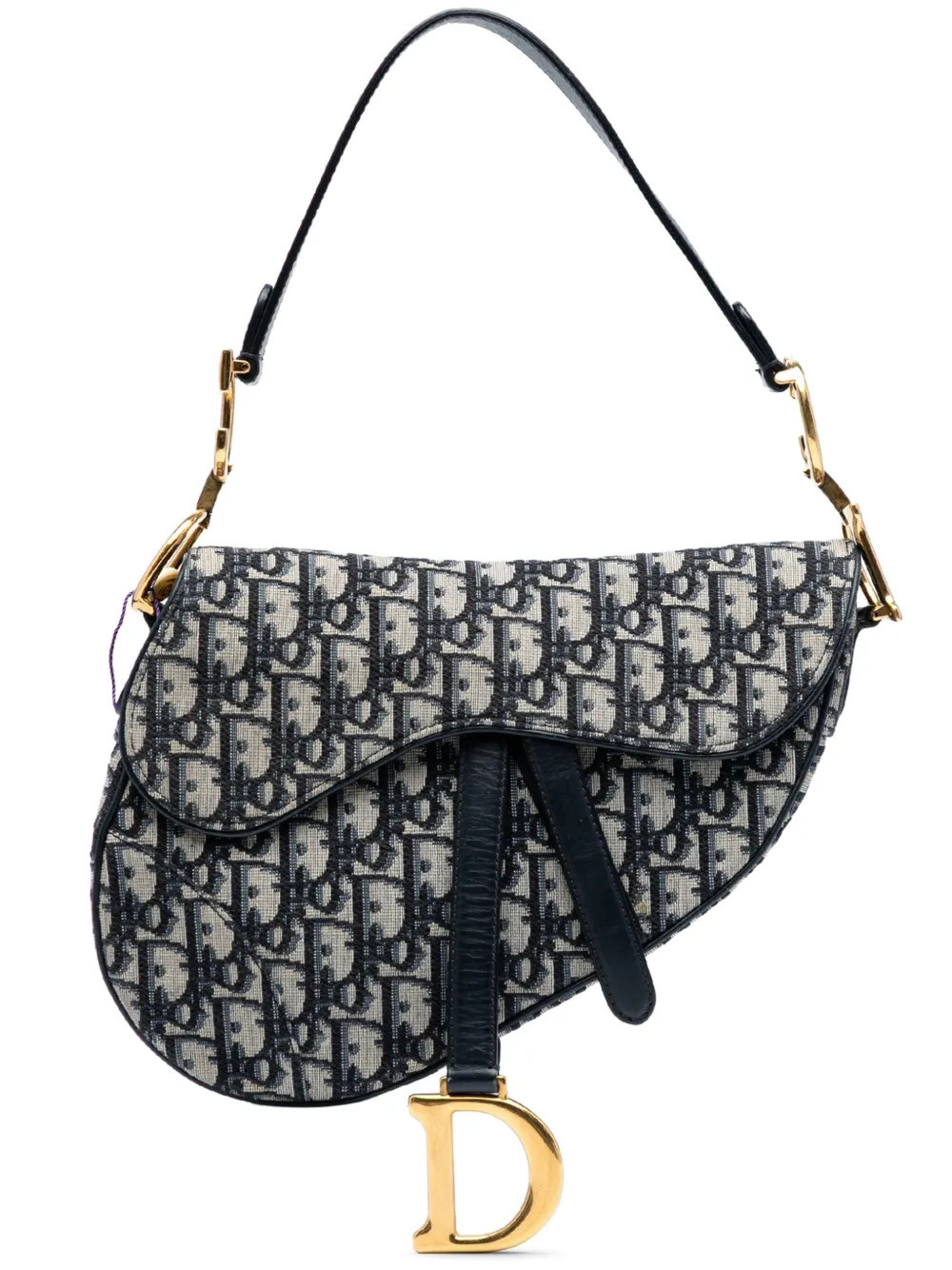 Christian Dior Pre-Owned 2019 Oblique Canvas Saddle Bag shoulder bag - Blue | Farfetch Global