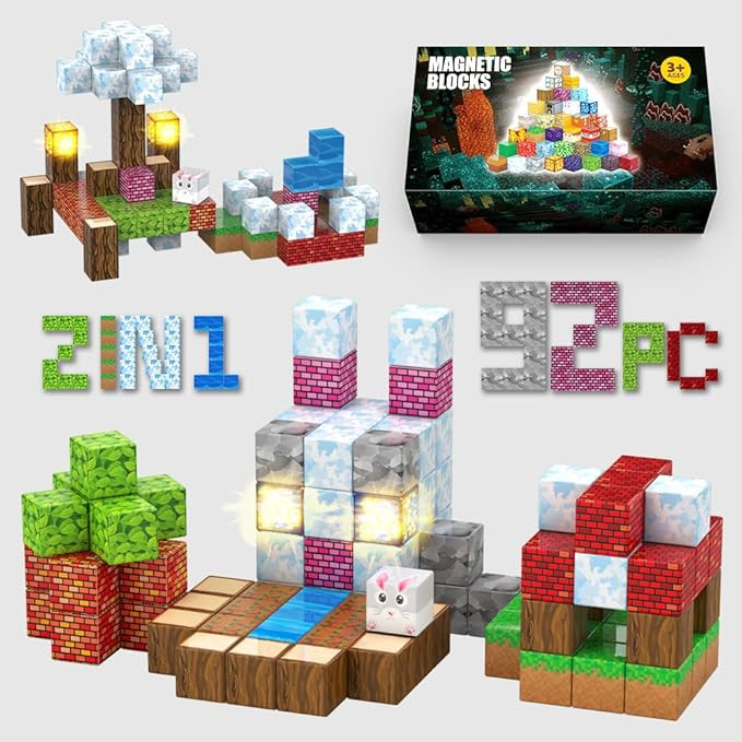 Advent Calendar 2024 Magnetic Building-Blocks for Kids, 92 Holiday Building Set 24 Days Count-Dow... | Amazon (US)