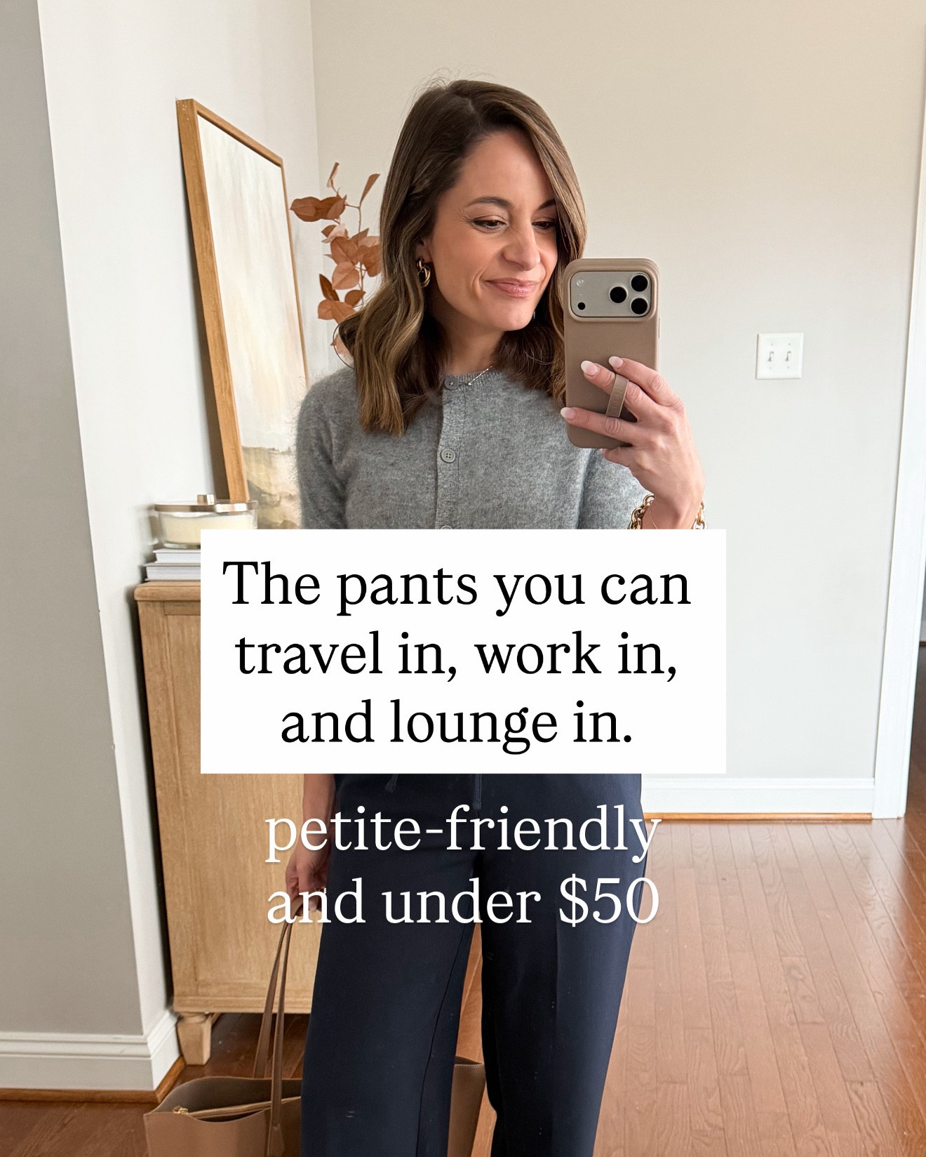 The pants you can travel in, work in, and lounge in!

Pants: petite xxs - 10” rise, 27” inseam 
Gray sweater (Quince): xs 
Cream sweater (Kohl’s): petite xs 
White top (Quince): xs
Navy cardigan (Quince): xs 
Sneakers (Gola): tts 
Flats (Sam Edelman): tts 

My measurements for reference: I’m 4’10” and 105lbs. My bust, waist, and hip measurement is 32”, 24”, and 36”.

#LTKPetite