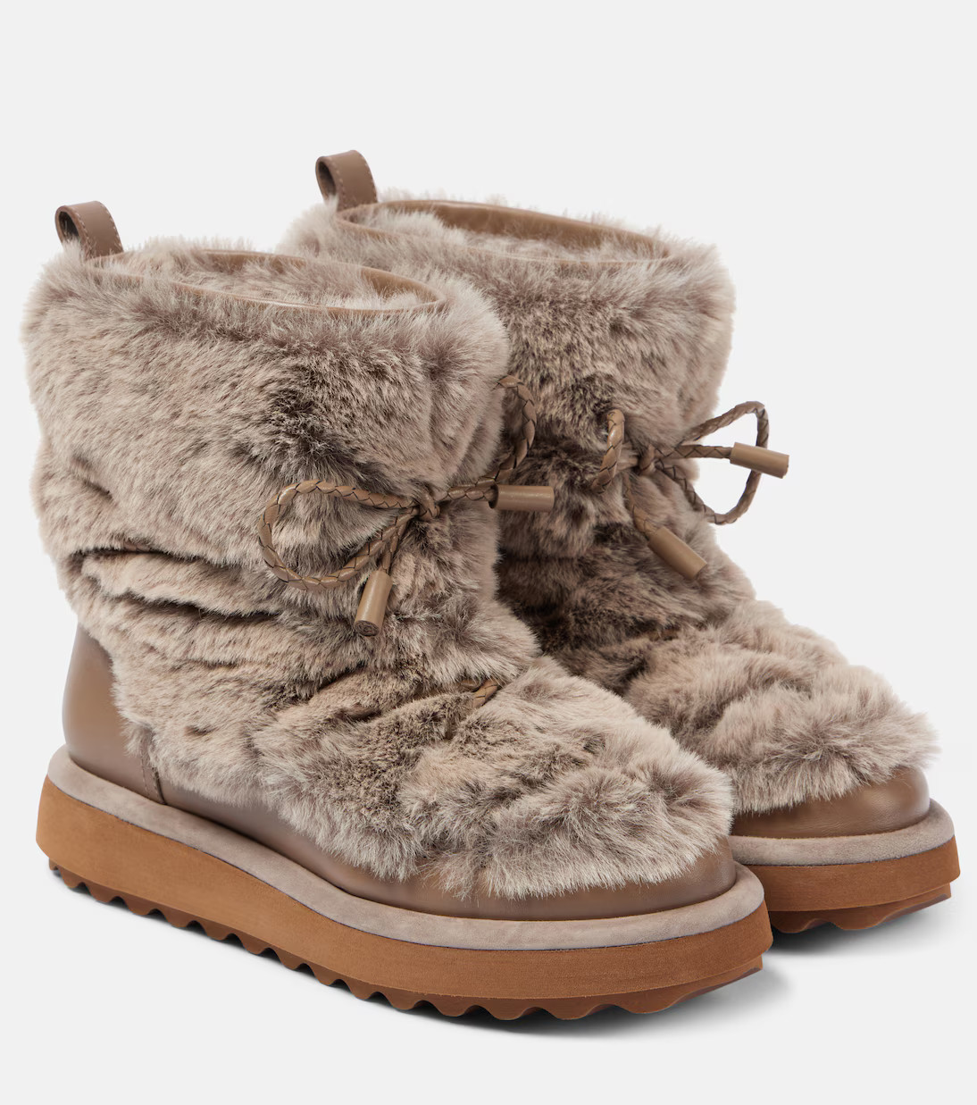 Zeva leather-trimmed faux fur boots | Mytheresa (US/CA)