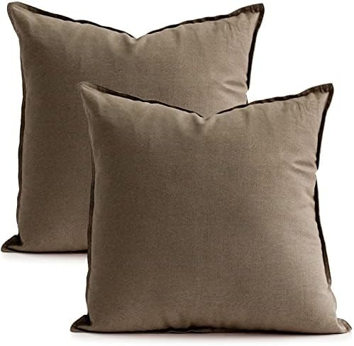 Jeanerlor Set of 2 Decorative 26"x26" Cotton Linen Chair Throw Pillow Case Green for Sofa Durable... | Amazon (US)