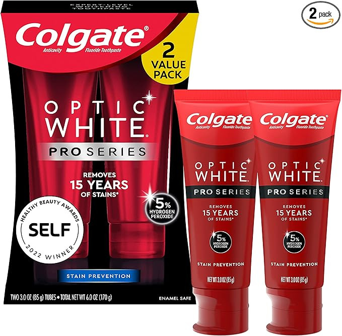 Colgate Optic White Pro Series Whitening Toothpaste with 5% Hydrogen Peroxide, Stain Prevention, ... | Amazon (US)