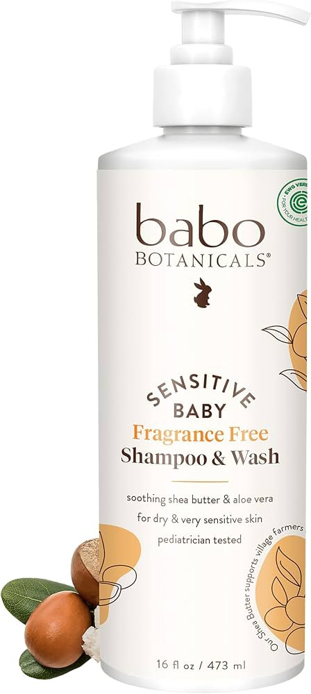 Babo Botanicals Sensitive Baby Fragrance-Free 2-in-1 Shampoo & Wash - Shea Butter, Calendula & Al... | Amazon (US)