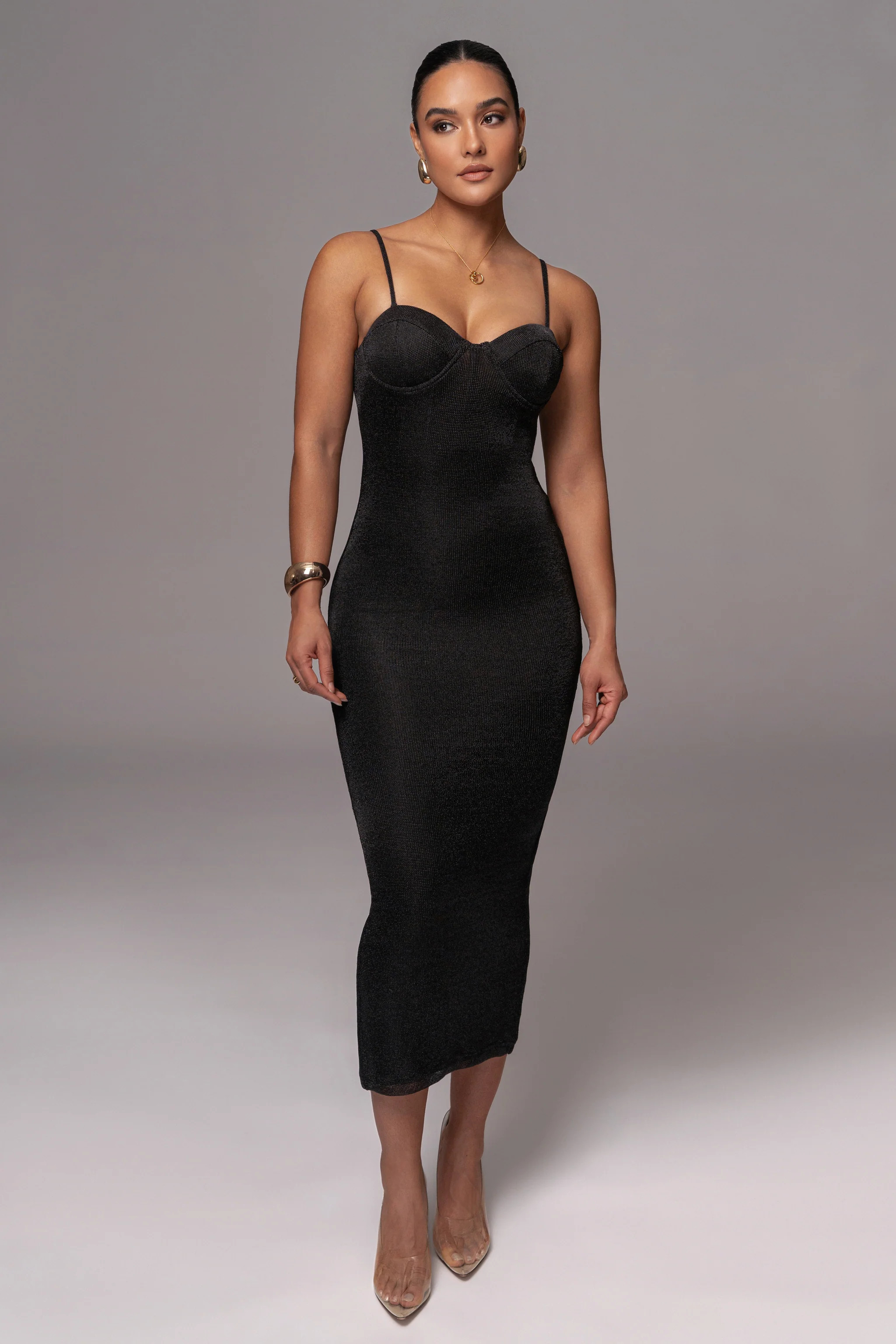 Black Twilight Elegance Maxi Dress | JLUXLABEL
