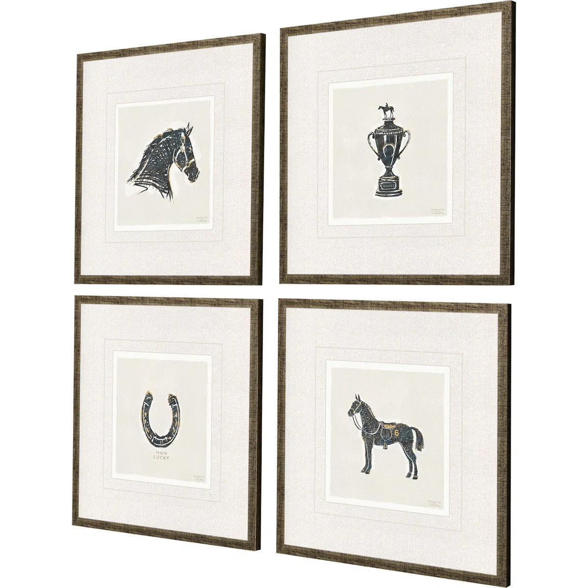 Equestrian S/4 by Barrett Set of 4 Painting Print | Wayfair North America
