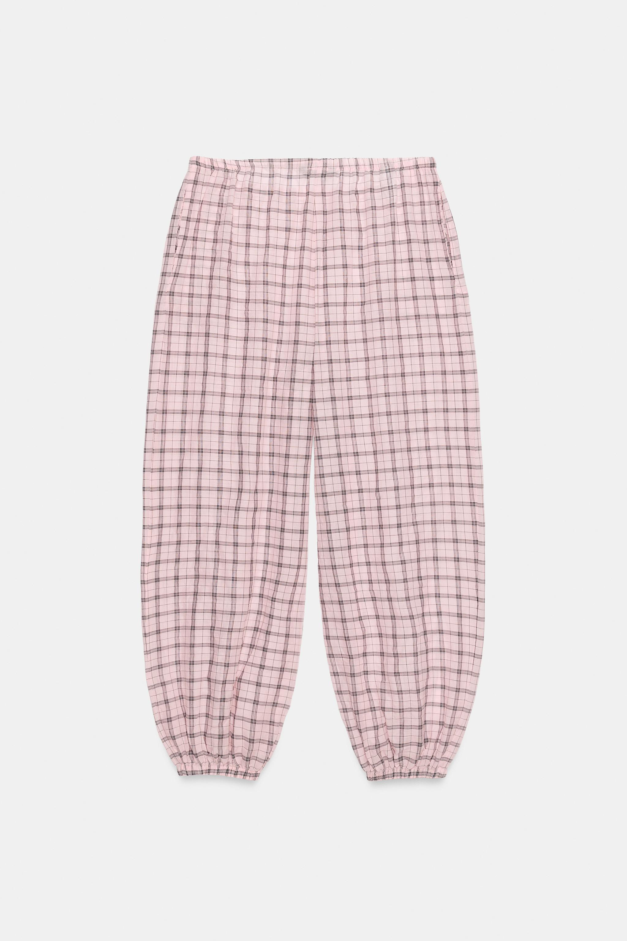 ZW COLLECTION PLAID BALLOON PANTS | Zara US