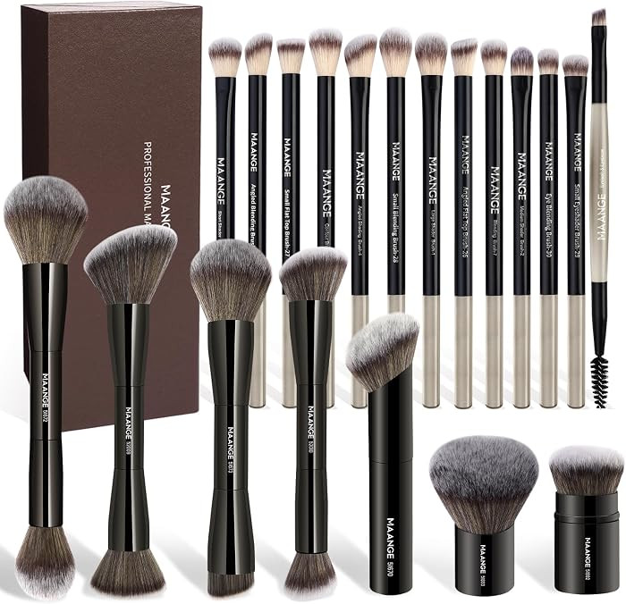 MAANGE 20 Pcs Makeup Brushes with Gift Box, Double-End Multi-functional Makeup Brushes for Blendi... | Amazon (CA)