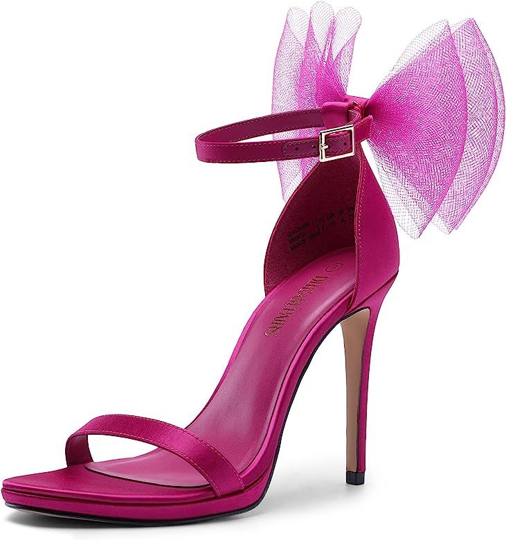 DREAM PAIRS Women's High Stiletto Heels for Women Open Toe Adjustable Bow Ankel Strap Pump Heeled... | Amazon (US)