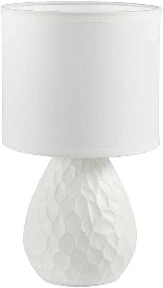 47th & Main Modern Mini Table Lamp with Fabric Shade Lamp for Living Room or Bedroom, 11" Tall, Whit | Amazon (US)