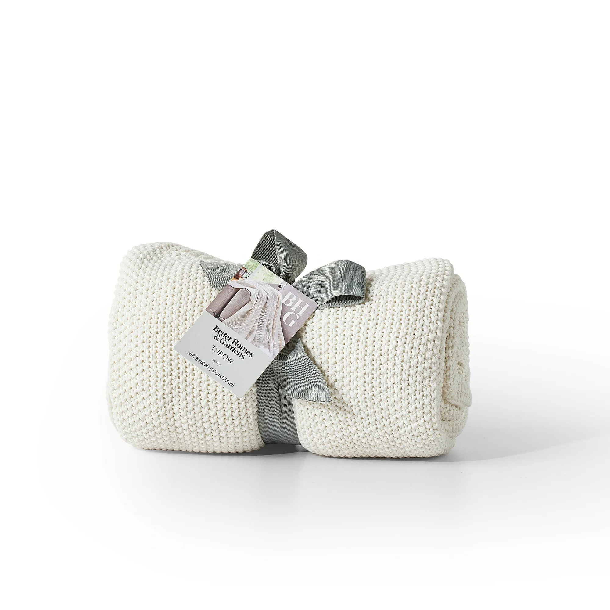 Better Homes and Gardens, Chunky Knit Papyrus Throw, Cotton-Blend, 50"x60", 2.3 lb, All Ages | Walmart (US)