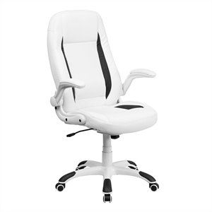Scranton & Co High Back Leather Executive Office Chair in White | Homesquare
