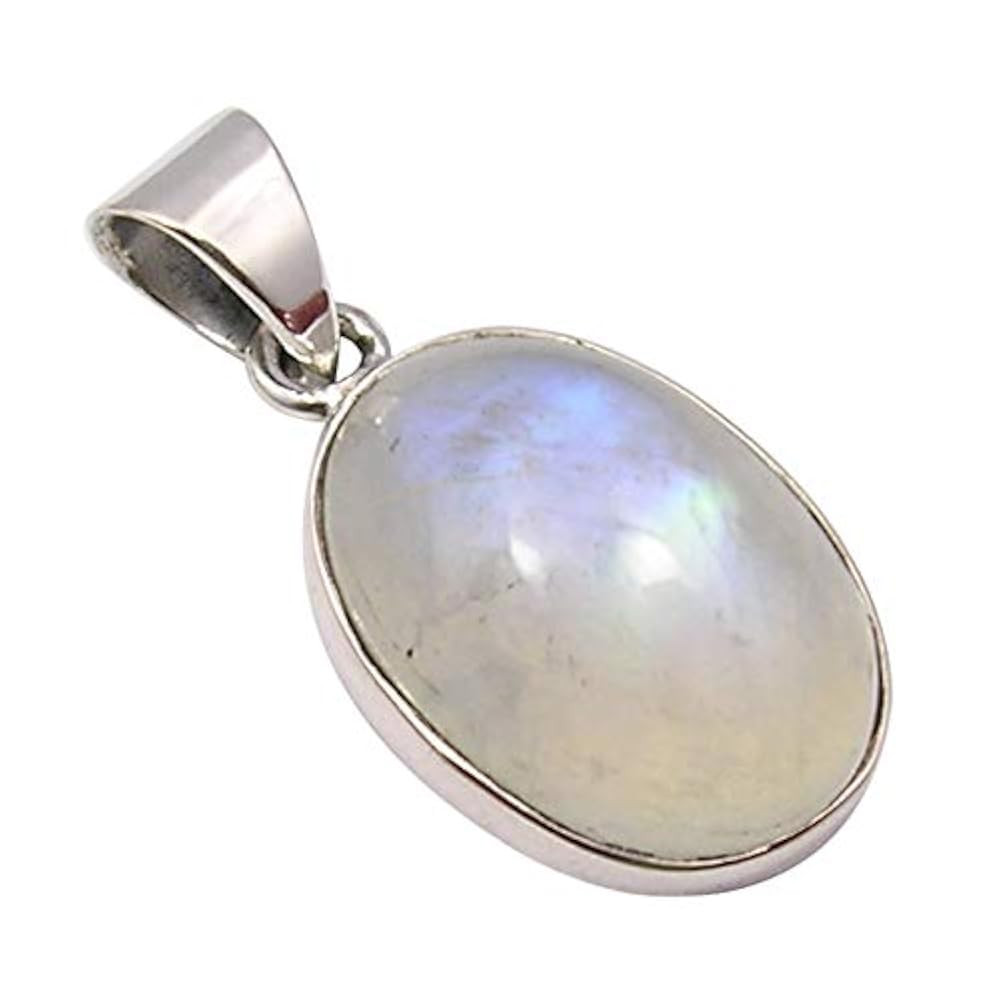 925 Pure Sterling Silver Rainbow Moonstone Necklace Pendant 1.1" New Jewelry | Amazon (US)