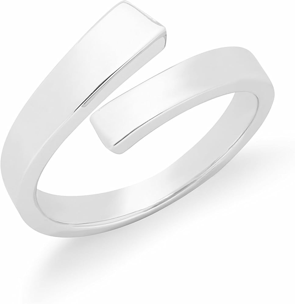 Rocksbox Hendrix Women's Silver Statement Ring - High Polish Silver Plating with Wrap Around Desi... | Amazon (US)