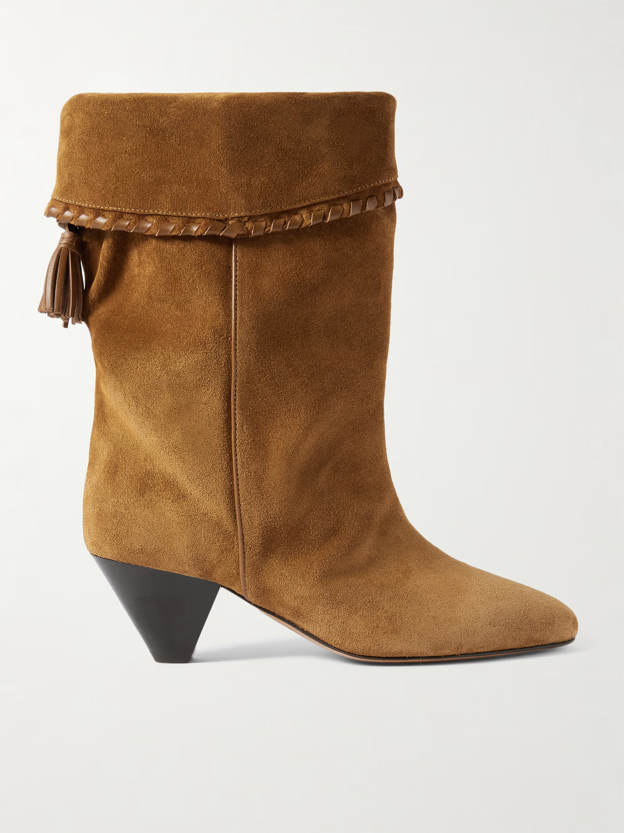 Dalby tasseled leather-trimmed suede ankle boots | NET-A-PORTER (UK & EU)