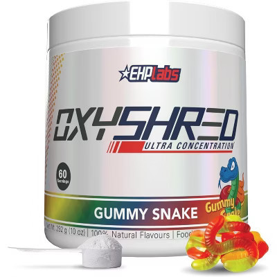 EHPlabs OxyShred Thermogenic Pre Workout & Fat Burner - Clinically Proven Preworkout Powder with Acetyl L Carnitine - Gummy Snake, 60 Servings | Target