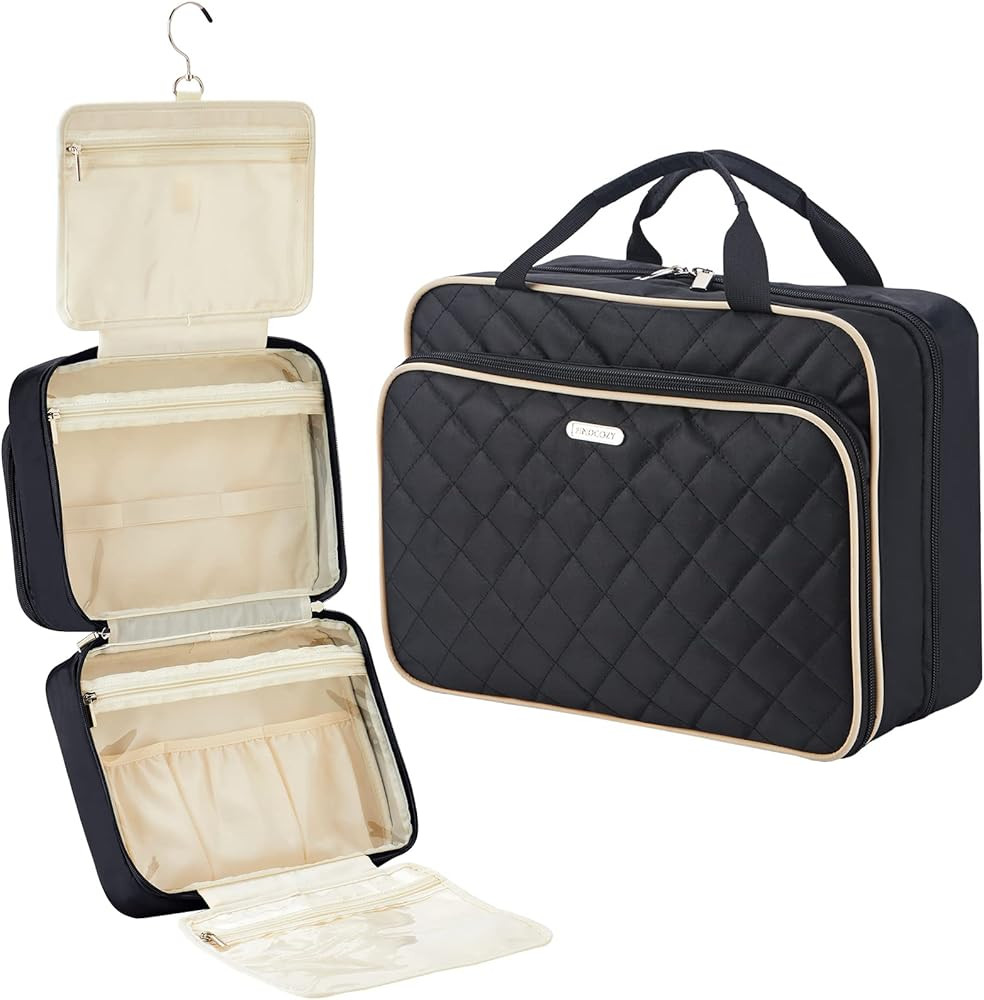 FINDCOZY Extra Large Toiletry Bag with Hanging Hook, Travel Makeup Case for Women, Cosmetic Organ... | Amazon (US)