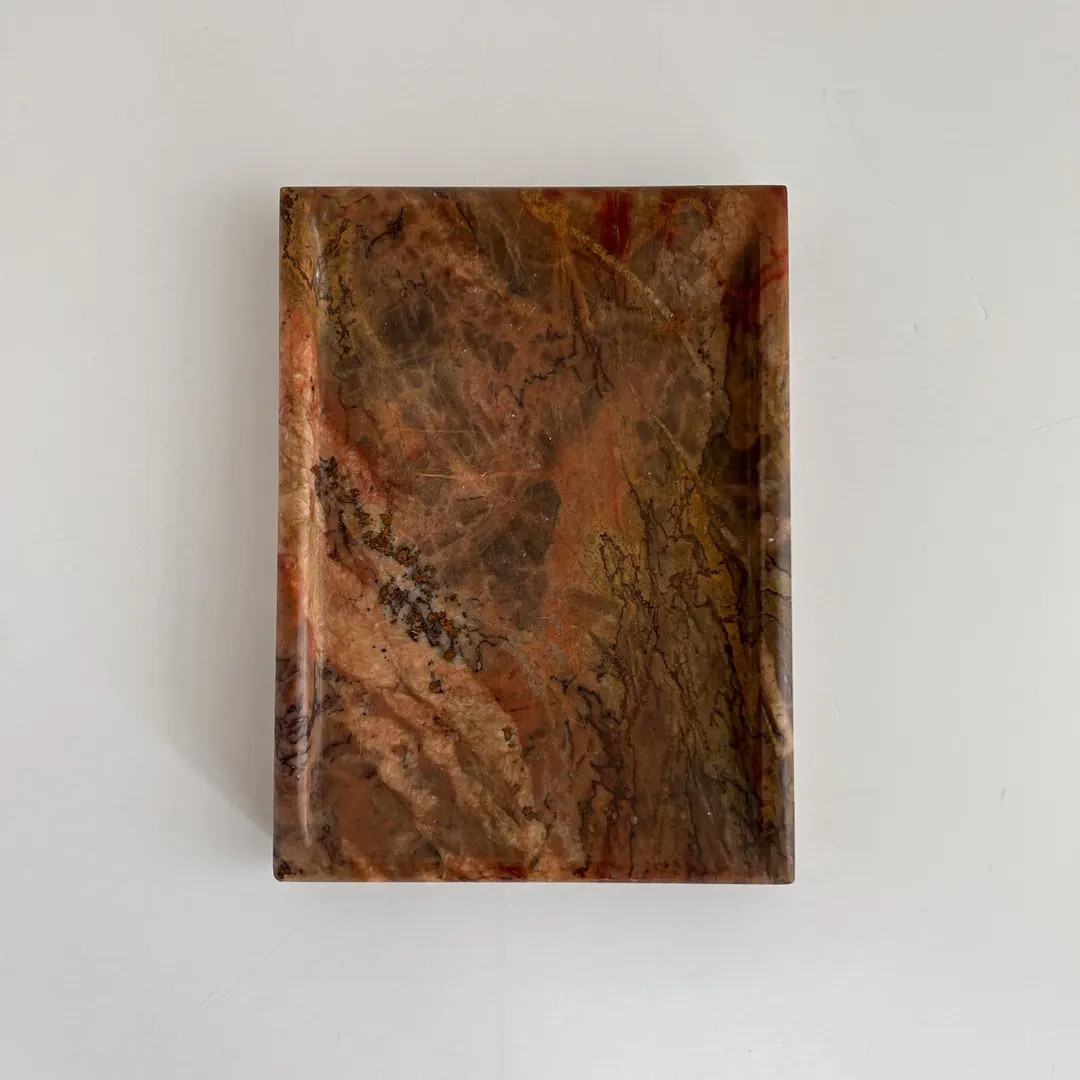 Vintage Polished Stone Tray · Earth-Toned Marble Catchall · Sculptural Desk or Vanity Dish | Etsy (US)