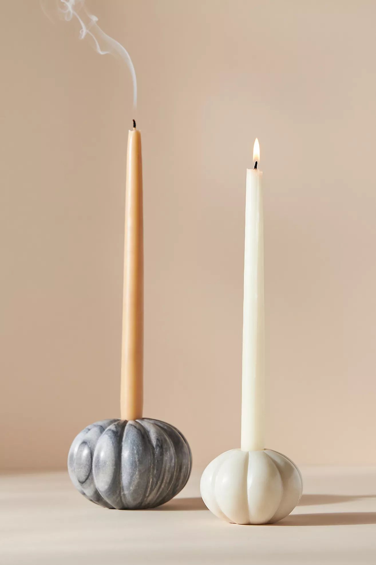 Marble Pumpkin Taper Candle Holder | Anthropologie (US)