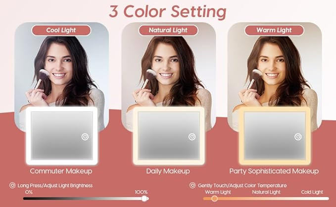 Travel Makeup Bag with LED Mirror, Portable Makeup Artist Organizer Case with Lighted Mirror, Wat... | Amazon (US)