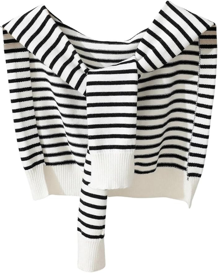 Verdusa Women's Casual Shawl Wraps Striped Knitted Knotted Shawls Scarf Cape | Amazon (US)