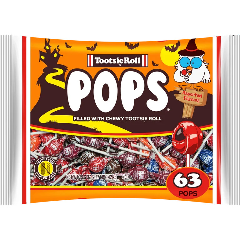 Tootsie Pops, 39.6 oz, 63 Piece Bag. Peanut-Free, Gluten Free, Contains Milk and Soy. | Walmart (US)