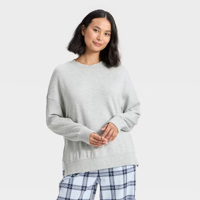 Women's PeachySoft French Terry Fleece Crewneck Sweatshirt - Wild Fable™ Gray L | Target