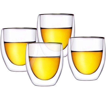 Thermax Set of 4 - 2.7 Oz. Double Wall Insulated Glass Espresso Shots | Walmart (US)
