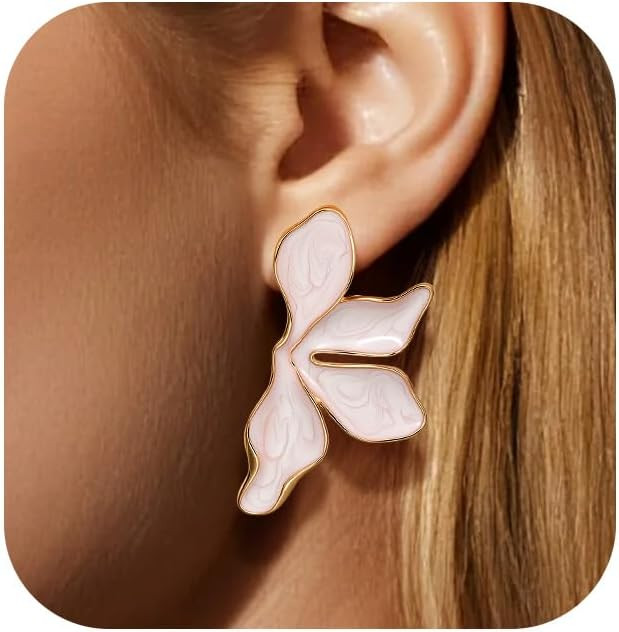 Gold Flower Earrings For Women:Statement Petal Dangle Earrings Trendy Jewelry Gift Large Stud Ear... | Amazon (US)