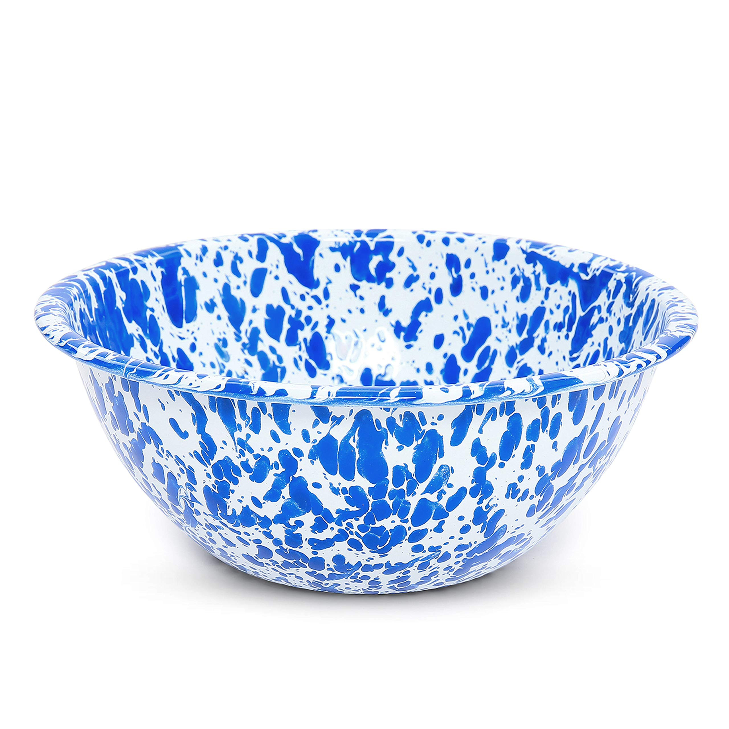 Crow Canyon Home Enamelware Serving Bowl, 1.5 quart, Blue/White Splatter (Single) | Amazon (US)