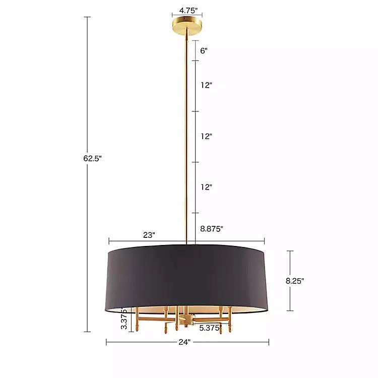 Gold and Black Modern Chandelier | Kirkland's Home