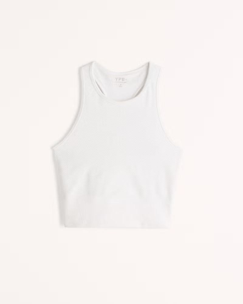 Abercrombie & Fitch Women's YPB Seamless Ribbed Scuba Tank in White - Size XXS | Abercrombie & Fitch (US)