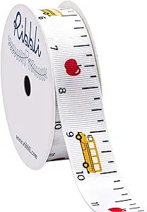 Ribbli Grosgrain Ruler & School Bus Craft Ribbon,7/8-Inch,10-Yard Spool, White/Yellow/Red,Use for... | Amazon (US)