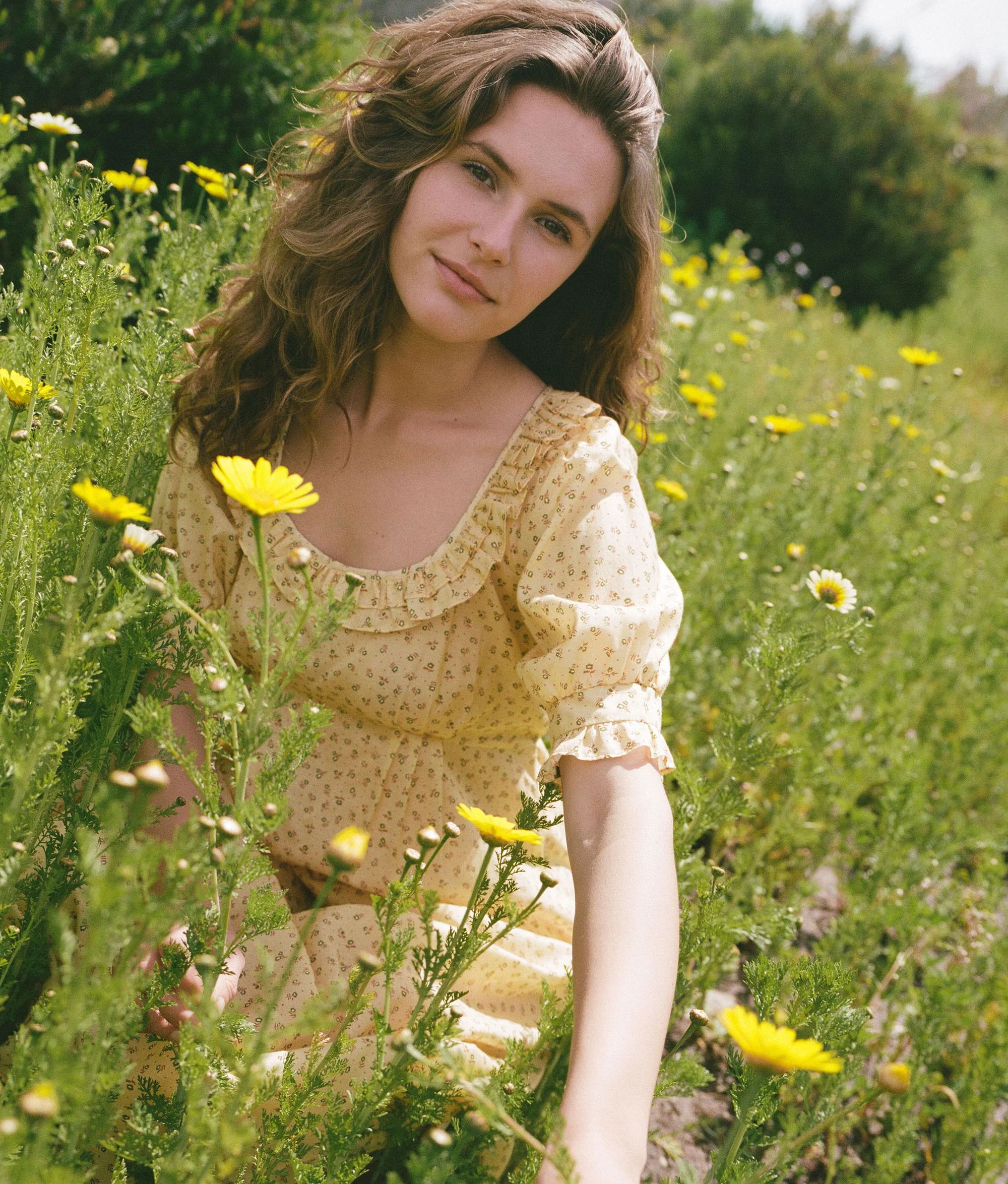 The Meadow Dress | Golden Pollinator Garden Silk-Cotton | Christy Dawn