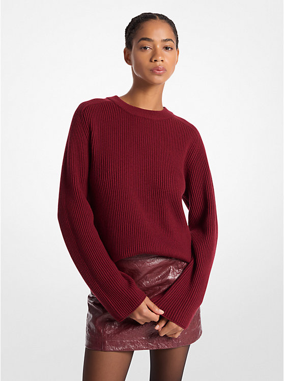 Ribbed Merino Wool Sweater | Michael Kors US
