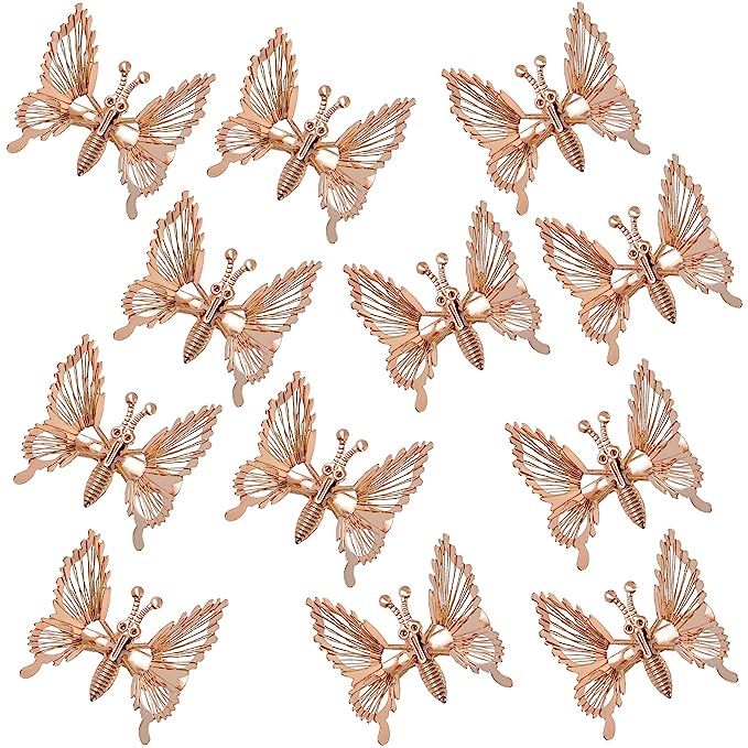 Kachanaa 12 Pcs 3D Butterfly Hair Clips for Women Metallic Hollow Butterfly Hair Pins Cute Hair B... | Amazon (US)