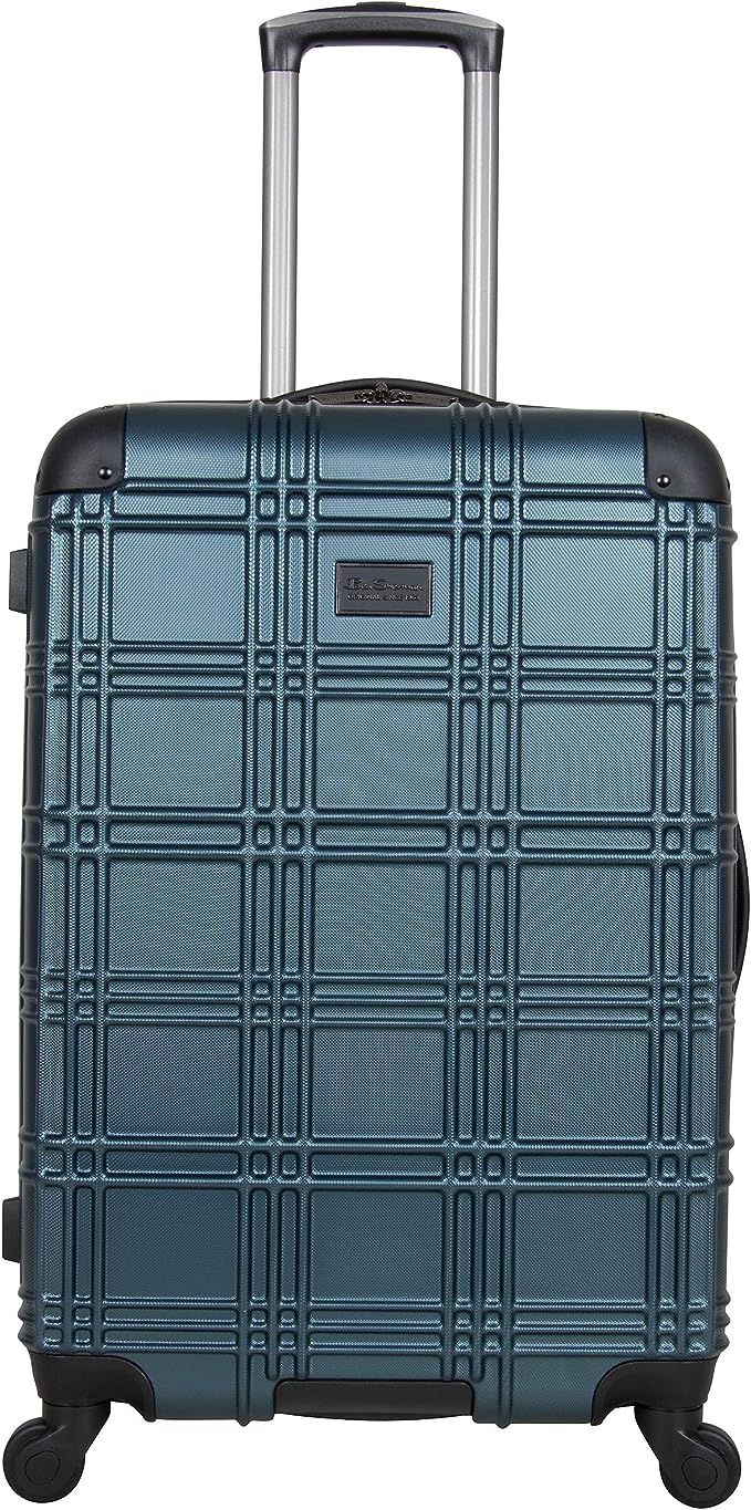 Ben Sherman Nottingham Lightweight Hardside 4-Wheel Spinner Travel Luggage, Emerald, 24-inch Chec... | Amazon (US)