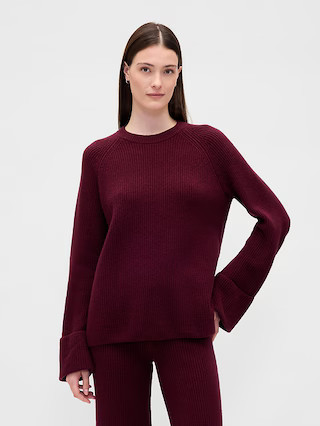 CashSoft Shaker-Stitch Boyfriend Sweater | Gap (US)