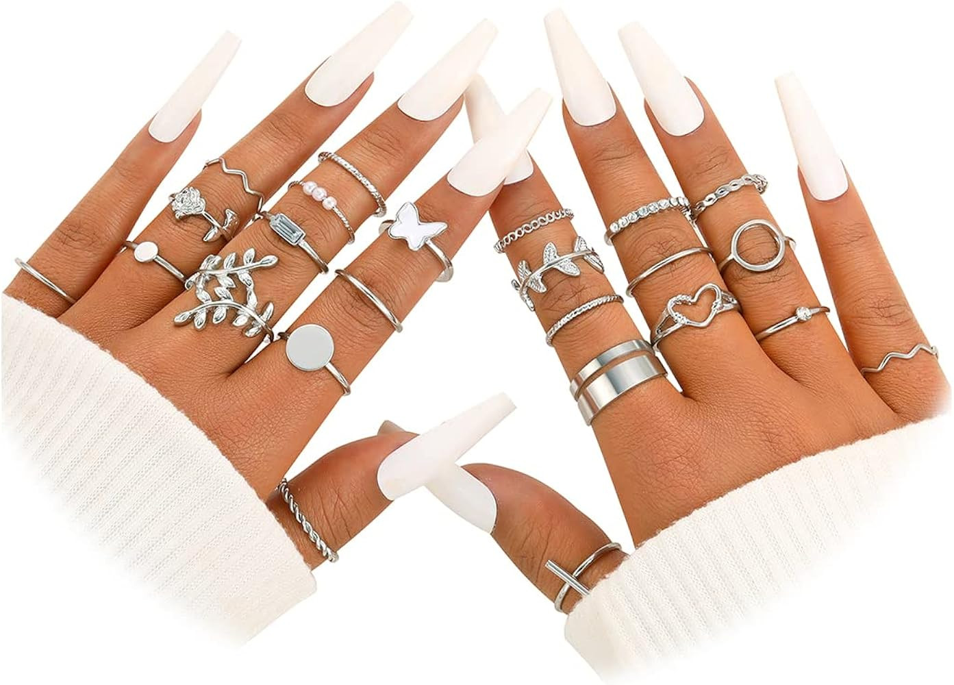 17KM 70 Pcs Vintage Gold Rings Set for Women Teen Girls, Boho Midi Finger Knuckle Ring Pack, Tren... | Amazon (US)