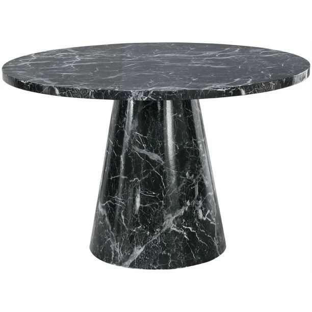 Best Master Furniture Best Master  Black/White Faux Marble Round Dining Table - Walmart.com | Walmart (US)