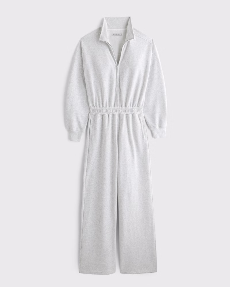 Women's Long-Sleeve Half-Zip Fleece Jumpsuit | Women's Sleepwear & Loungewear | Abercrombie.com | Abercrombie & Fitch (UK)