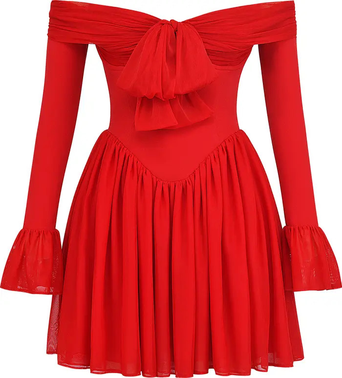 Alana Strapless Long Sleeve Minidress | Nordstrom