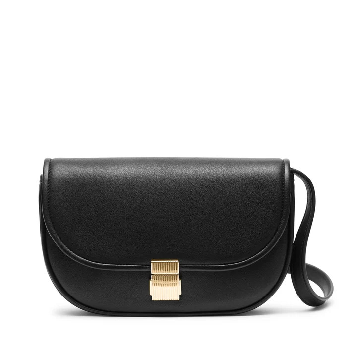 Katy Small Saddle Crossbody | Full grain leather Black Onyx | Leatherology