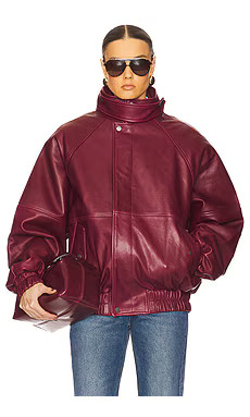 Helsa The Oversized Leather Bomber in Oxblood from Revolve.com | Revolve Clothing (Global)