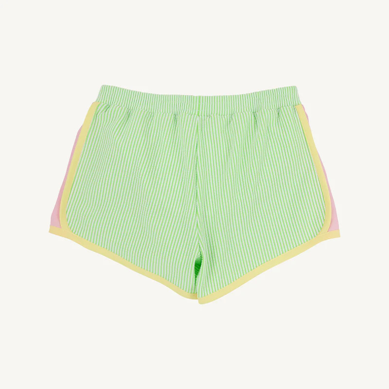 Prepletic™ Shimmy Shake Shorts - Lexington Lime Seersucker | The Beaufort Bonnet Company